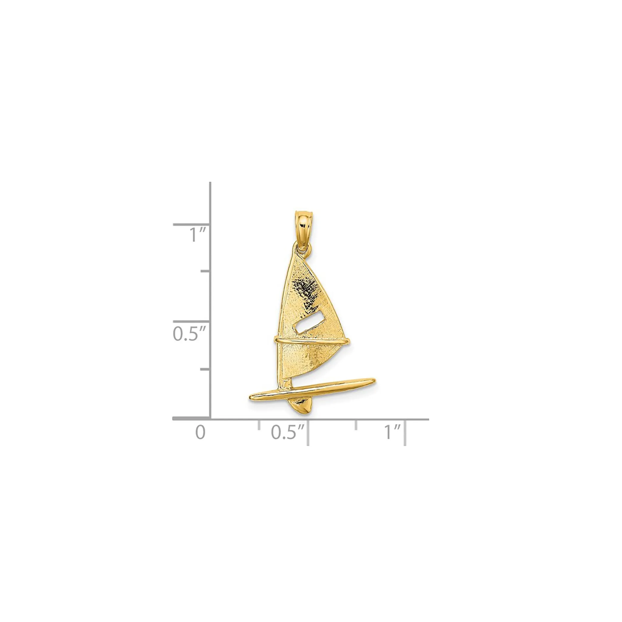 3-D Windsail Surfing Board Charm (14K)