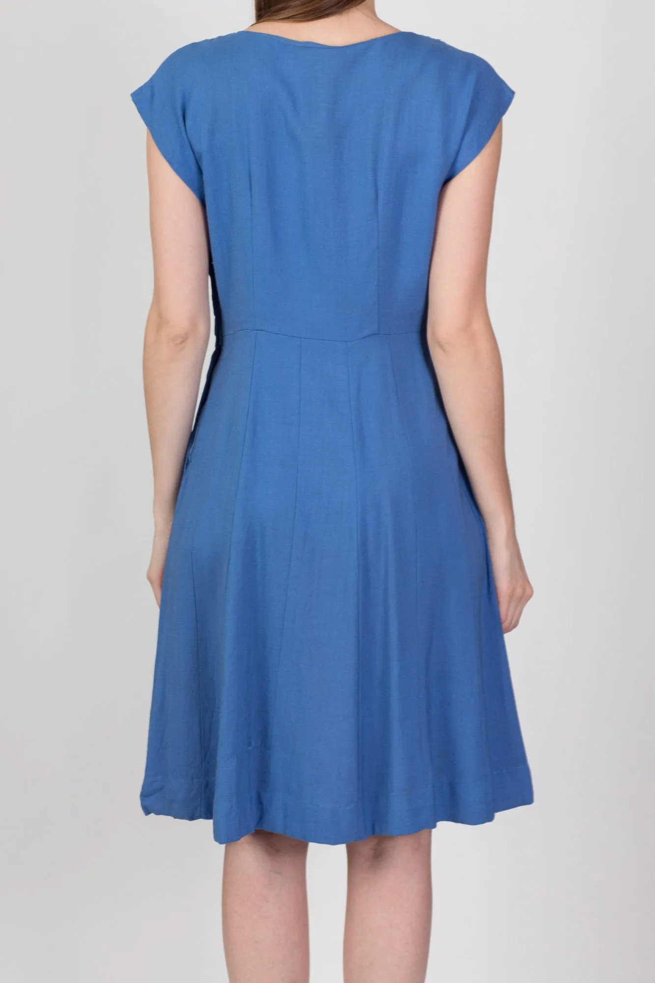 40s 50s Kerrybrooke Cornflower Blue Midi Dress - Medium