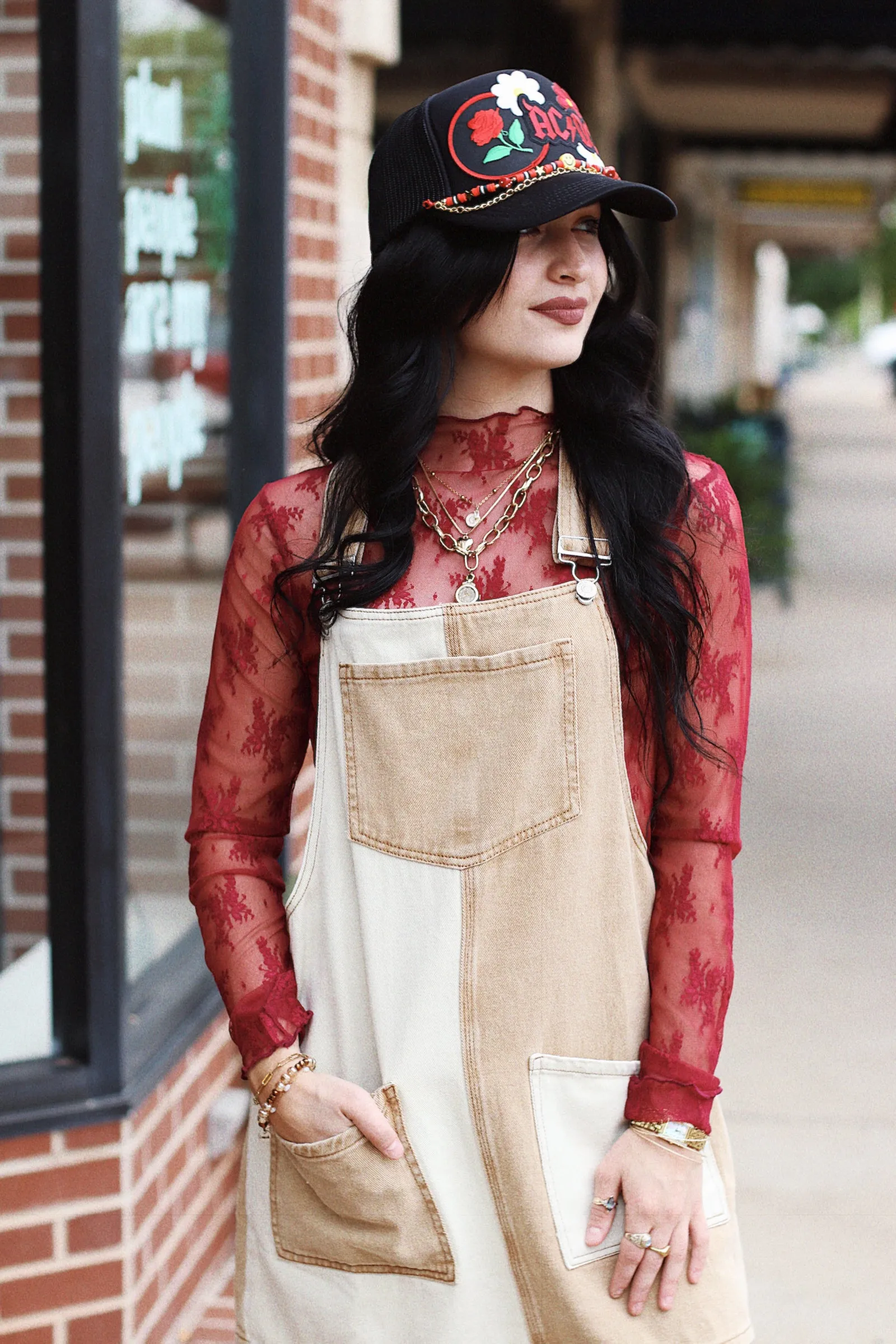 580 Lace Layering Top   Wine
