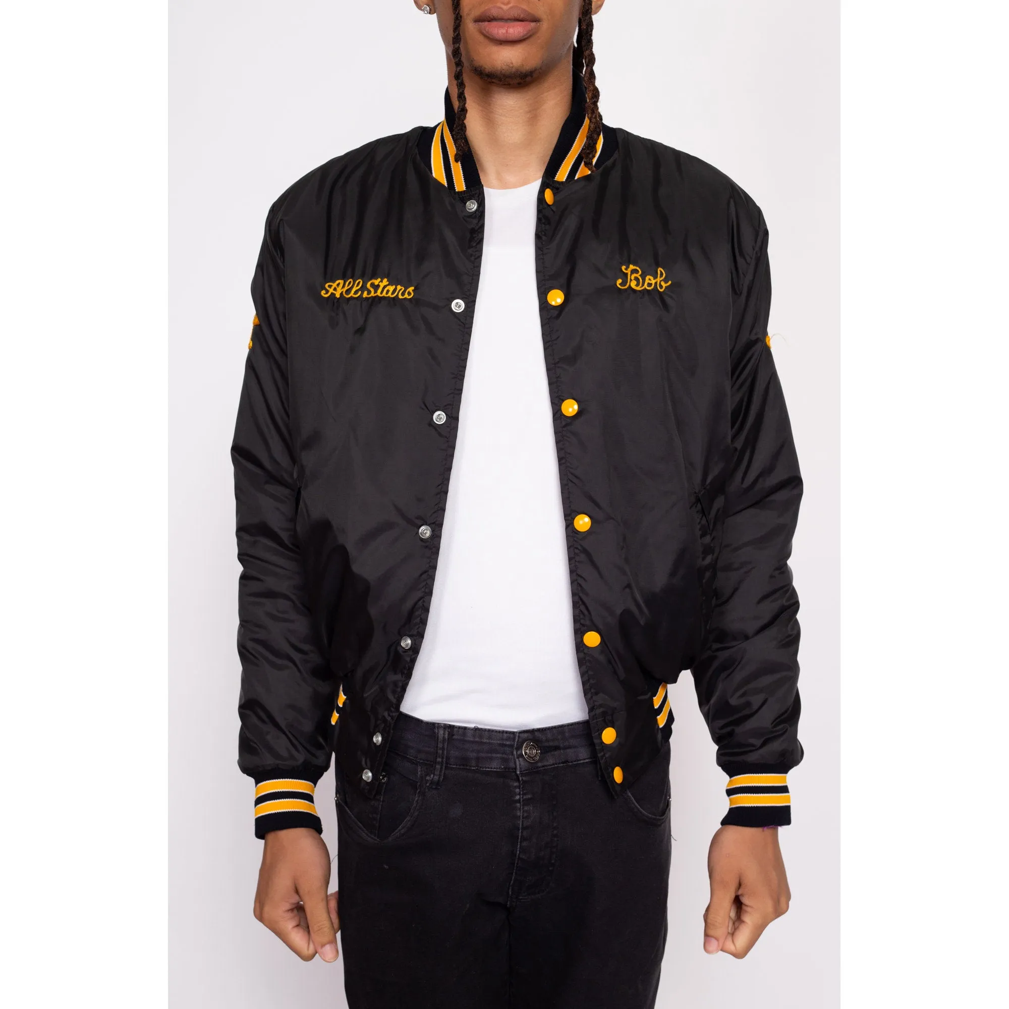 80s Baseball League Chainstitch Varsity Jacket - Men's Small