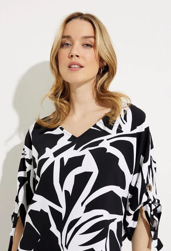 Abstract Print V-neck Tunic