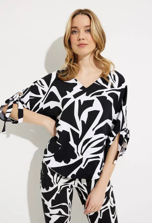 Abstract Print V-neck Tunic