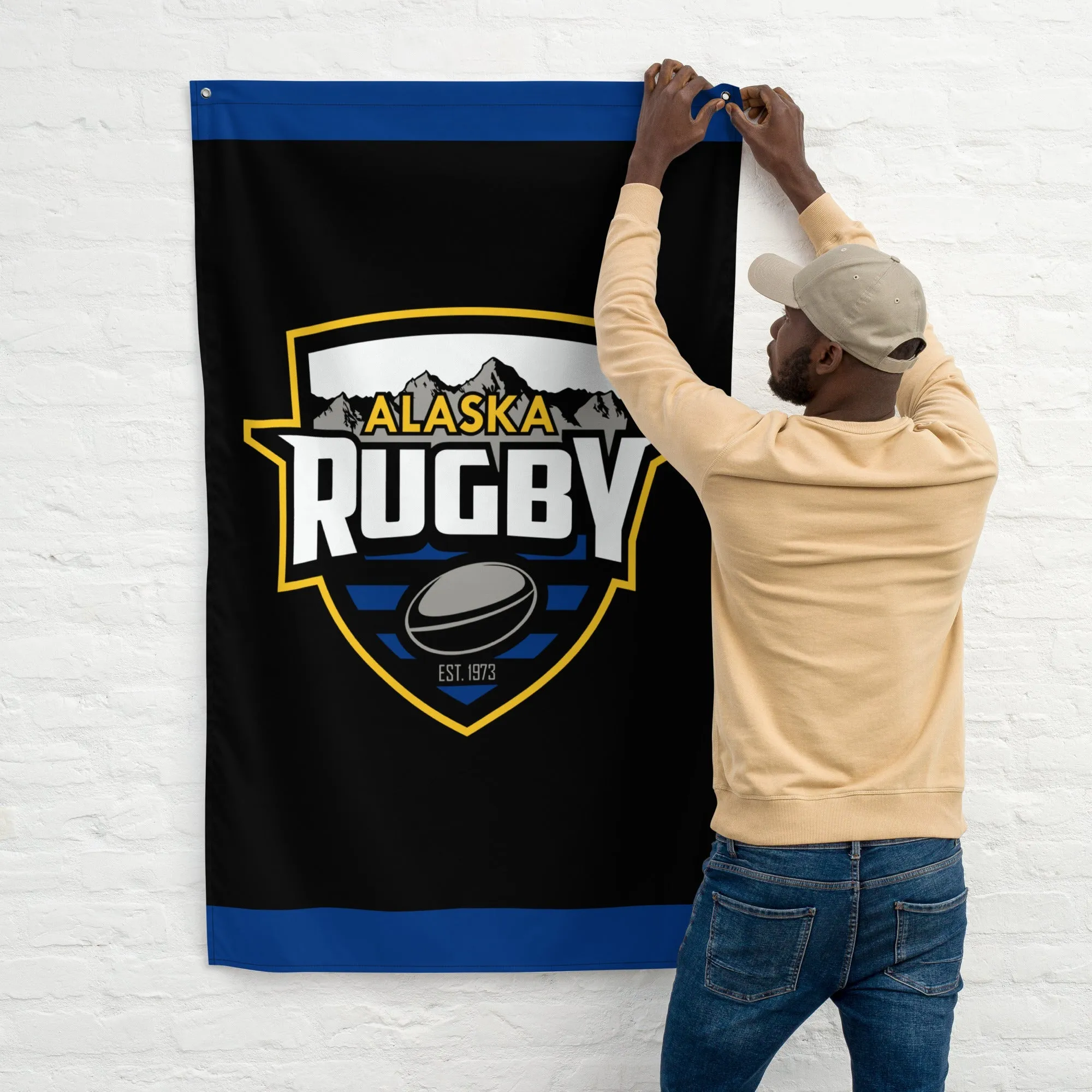 Alaska Rugby Wall Flag