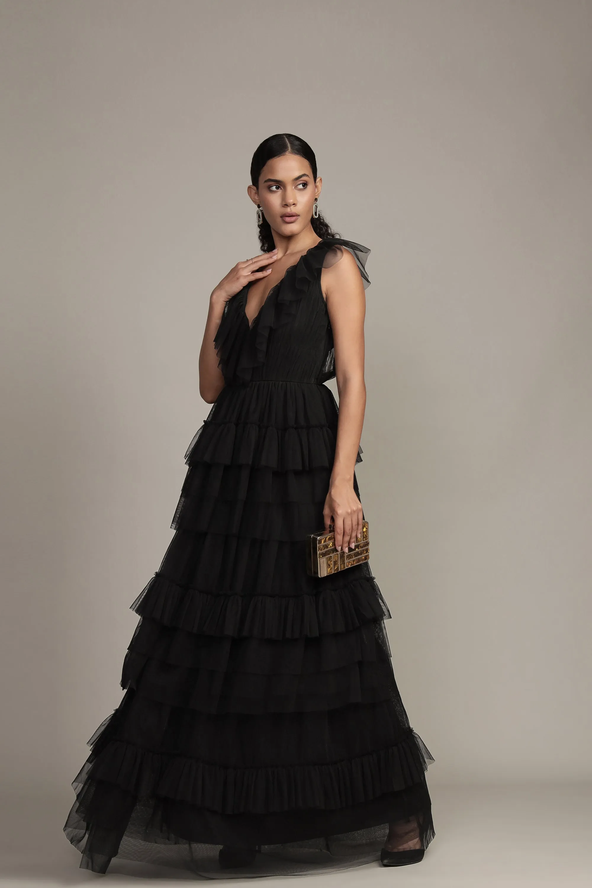 Alexandra Black Tulle Maxi Dress