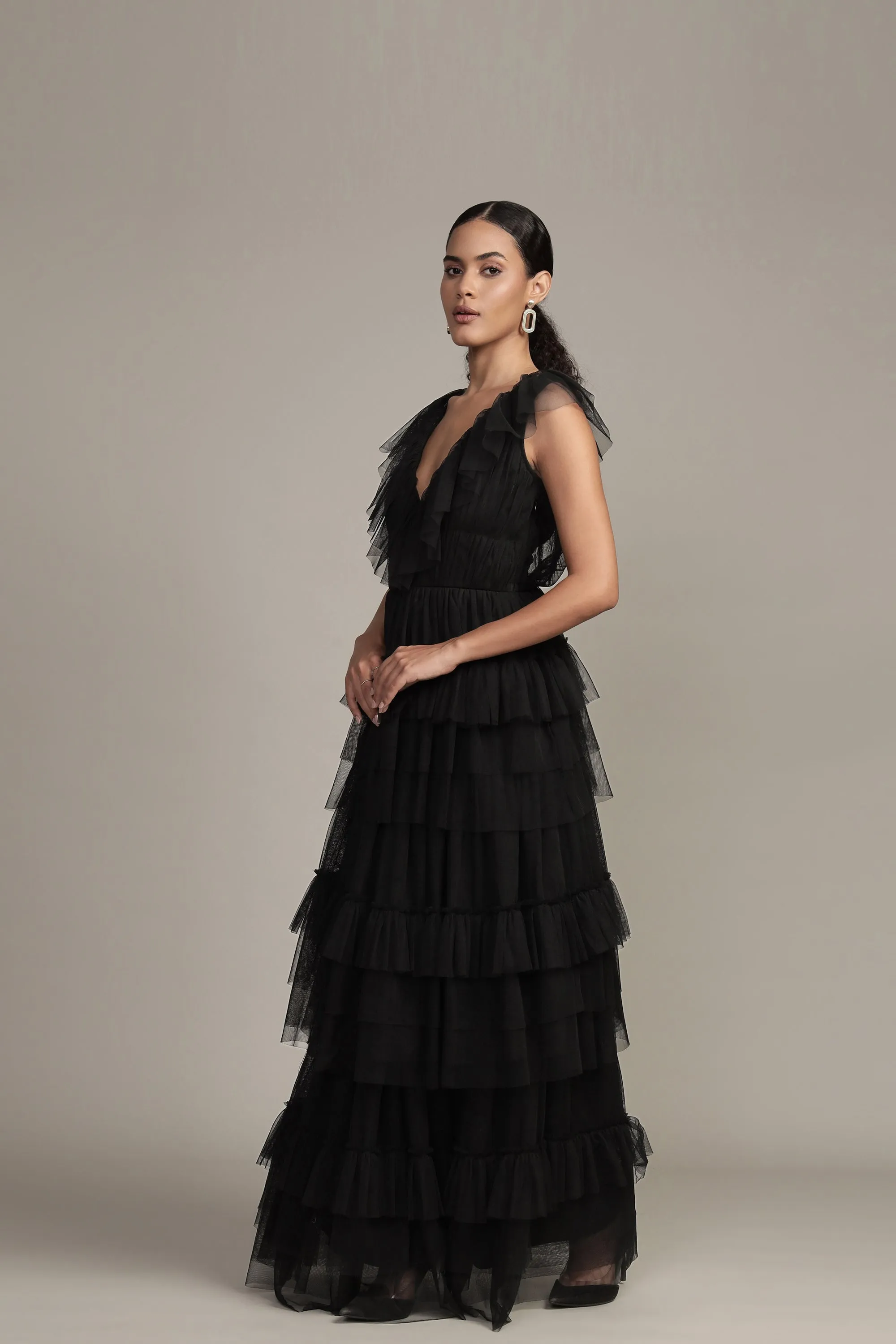 Alexandra Black Tulle Maxi Dress