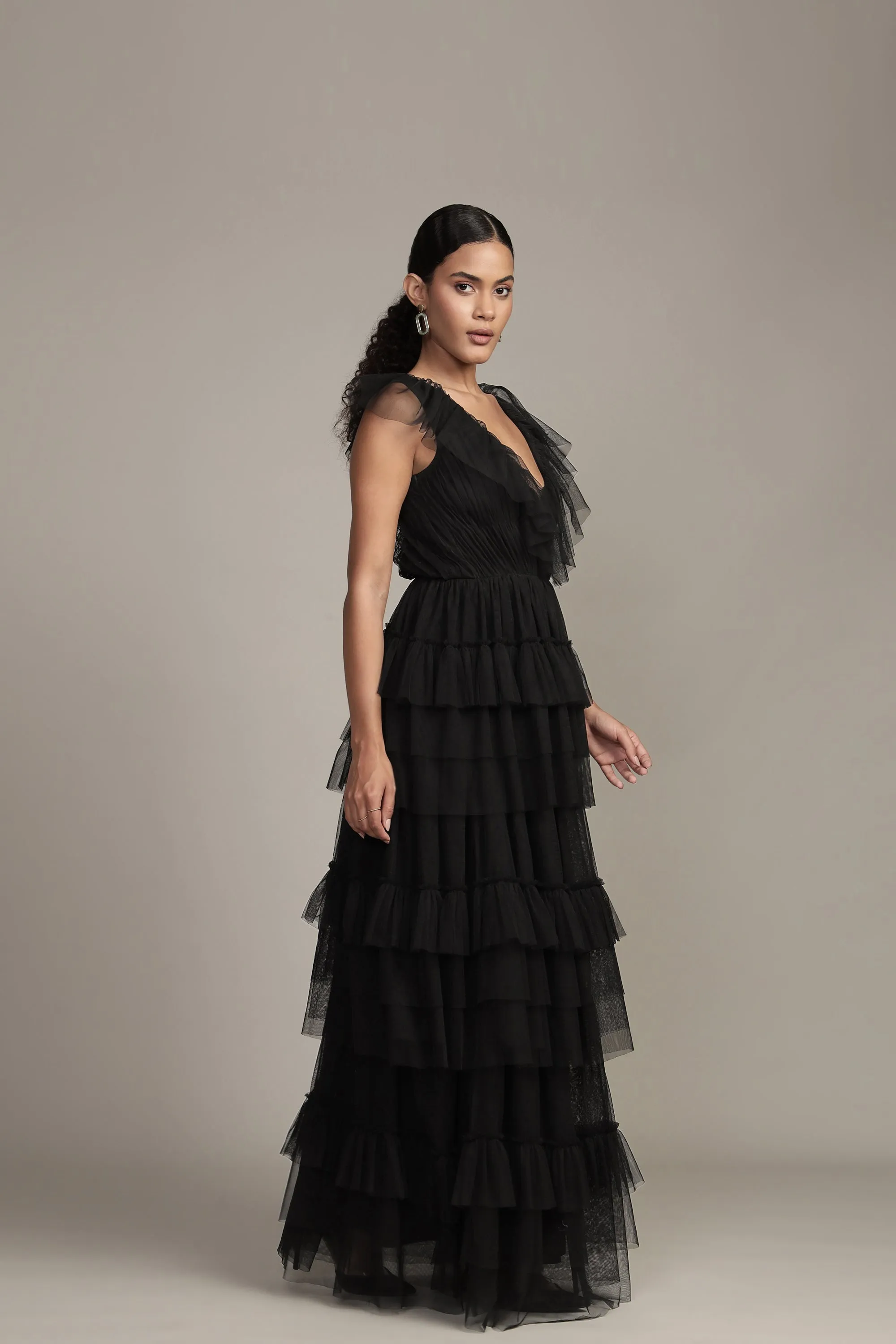 Alexandra Black Tulle Maxi Dress