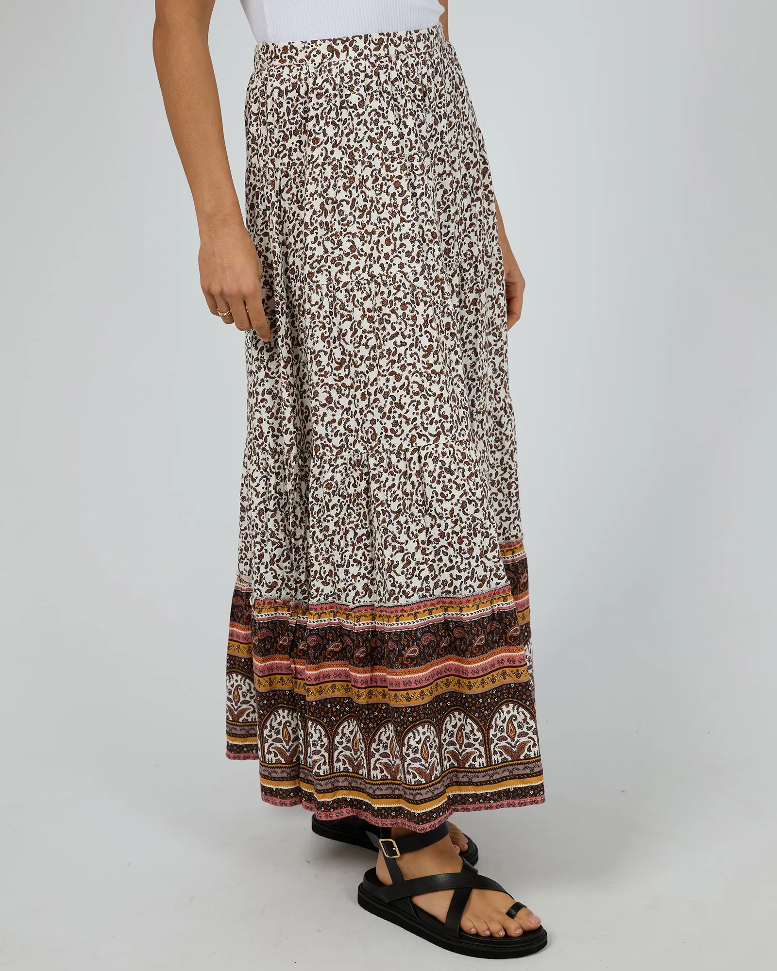 All About Eve Honey Floral Maxi Skirt Print