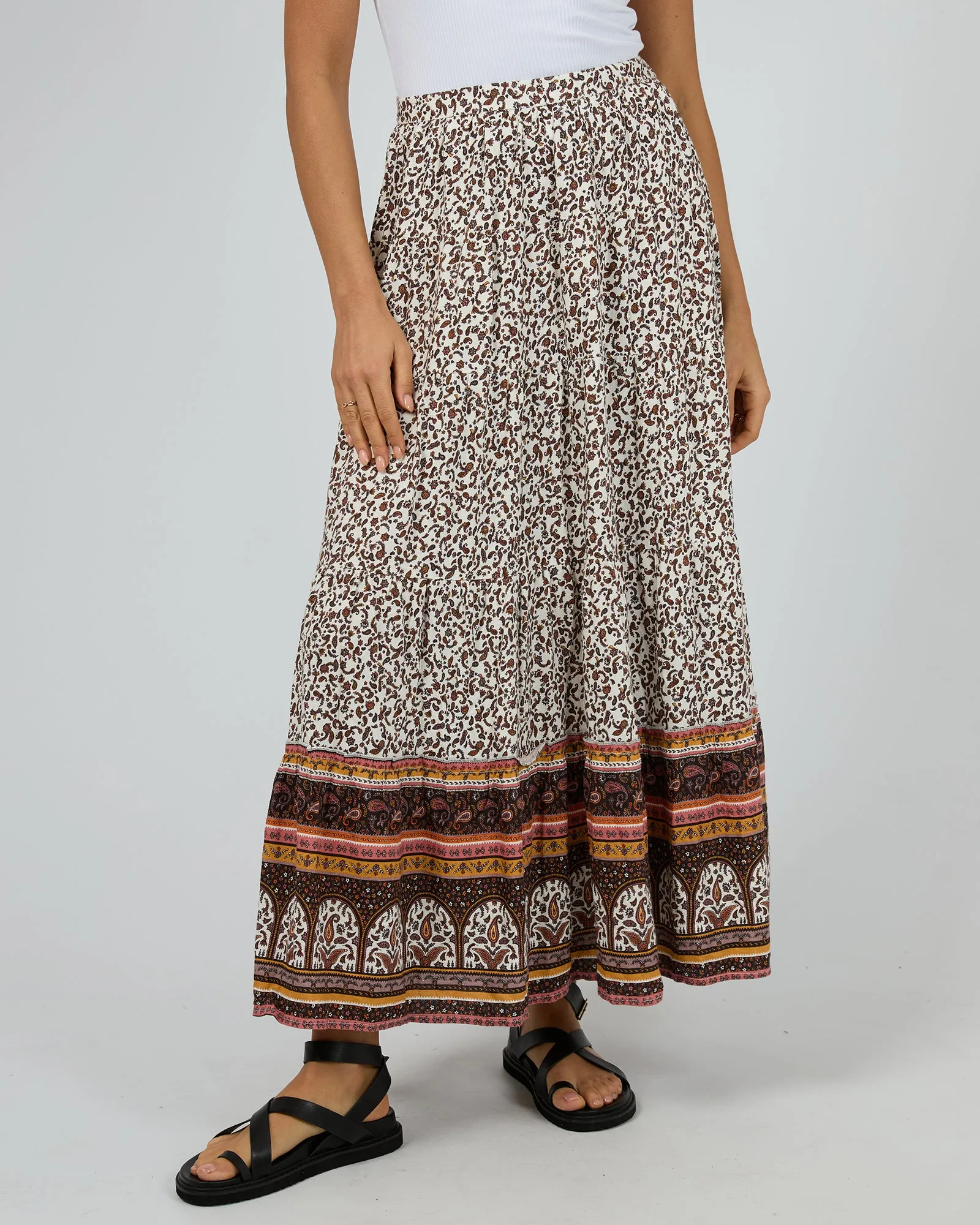 All About Eve Honey Floral Maxi Skirt Print