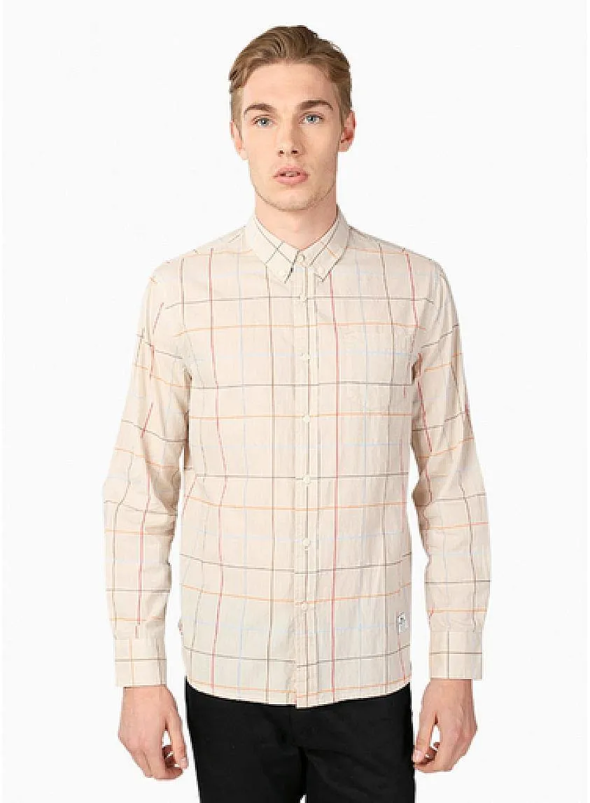 Almont Check Long Sleeve Buttondown Shirt Tan