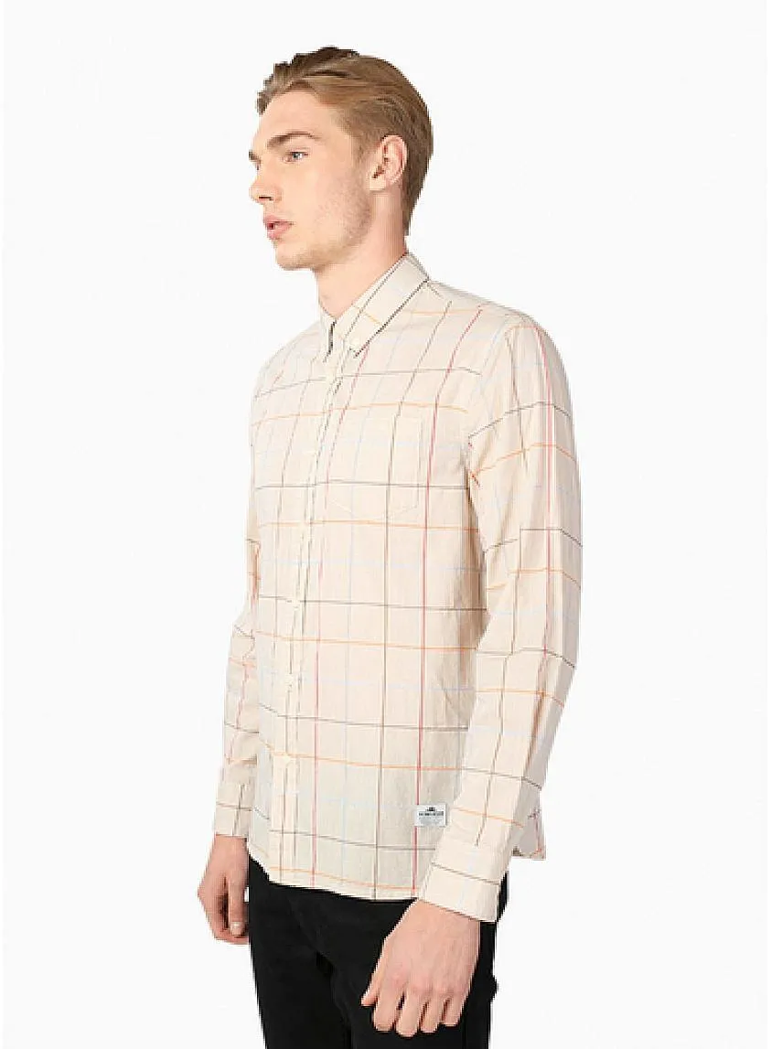 Almont Check Long Sleeve Buttondown Shirt Tan