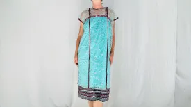 Amuzgo Traje Outfit. Handmade Traditional Dress from Guerrero, Mexico. Turquoise Sundress