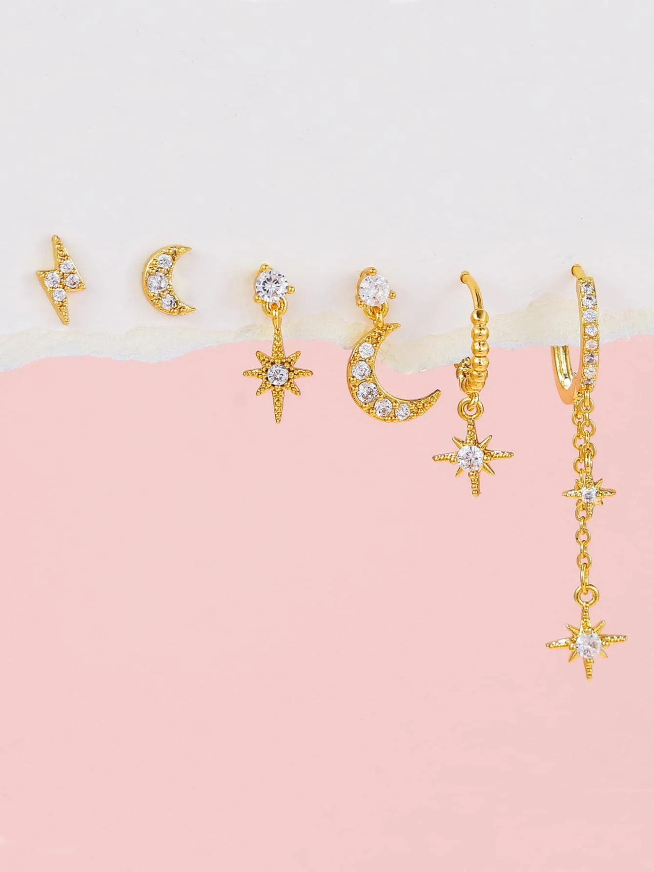 Amy Fashion - 1set Women's Golden Fashionable Single Earrings