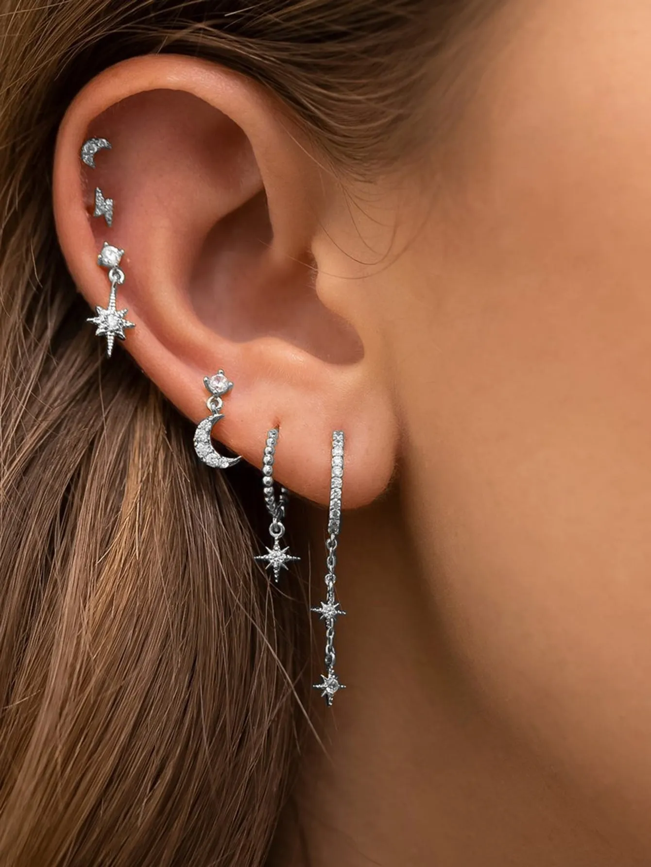 Amy Fashion - 1set Women's Golden Fashionable Single Earrings