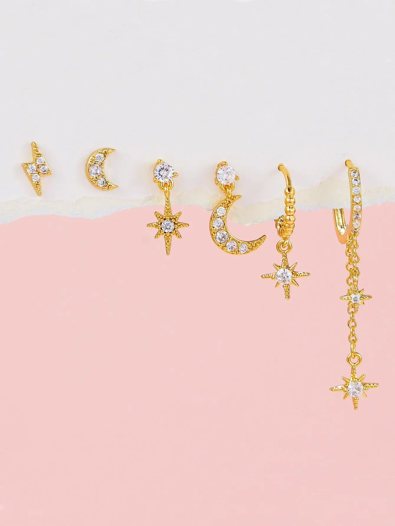 Amy Fashion - 1set Women's Golden Fashionable Single Earrings