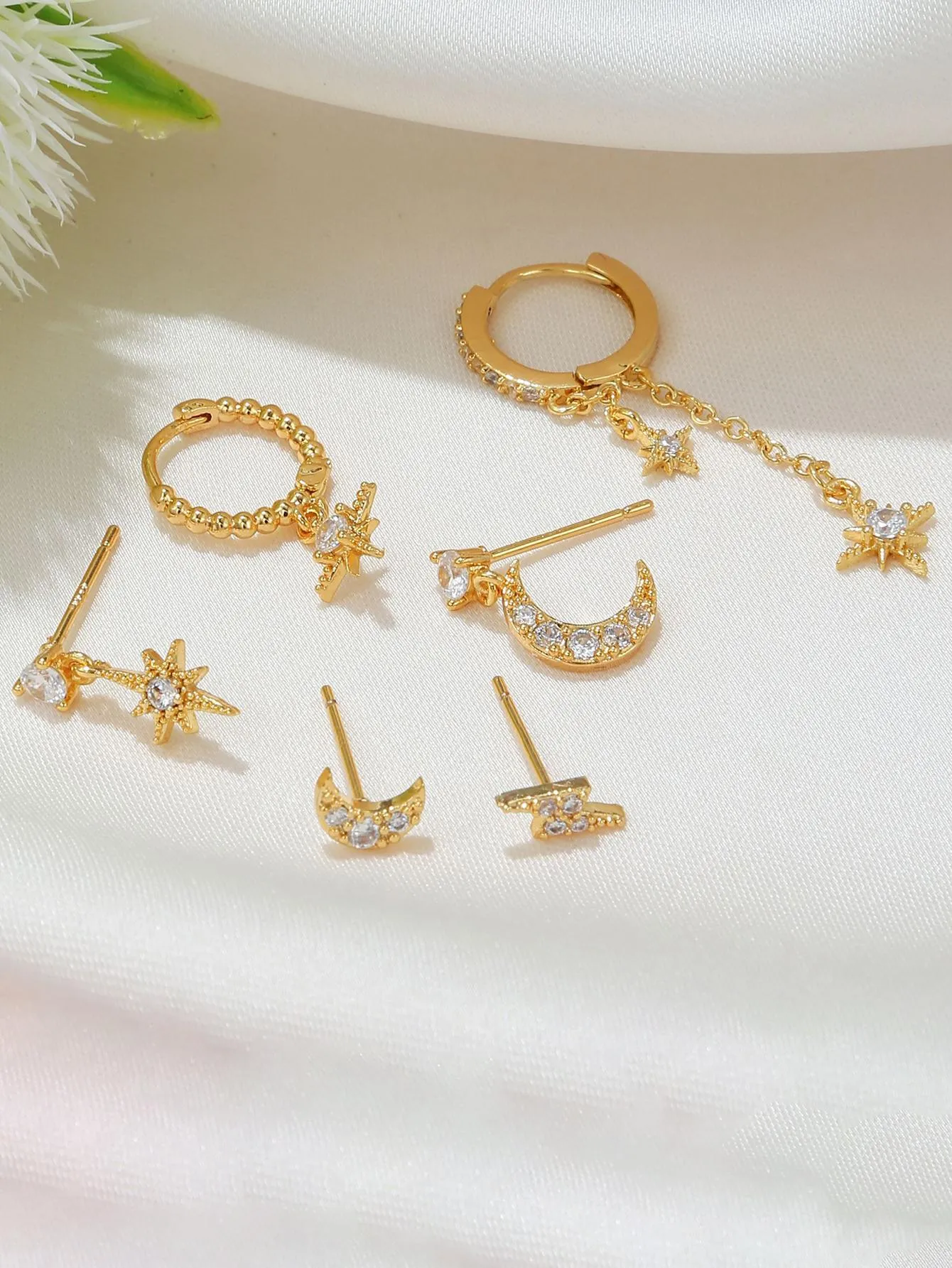 Amy Fashion - 1set Women's Golden Fashionable Single Earrings