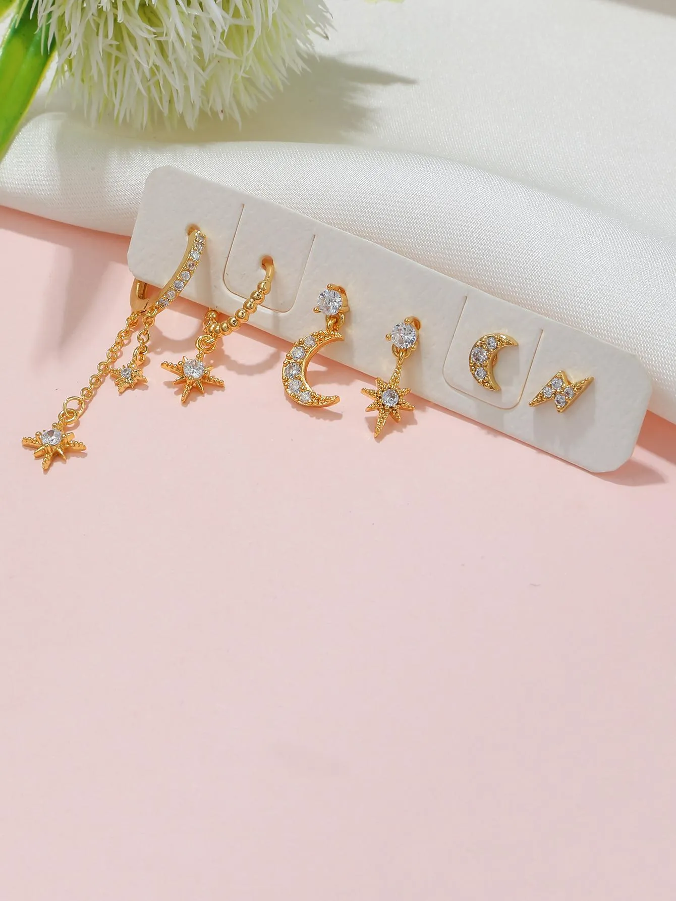 Amy Fashion - 1set Women's Golden Fashionable Single Earrings