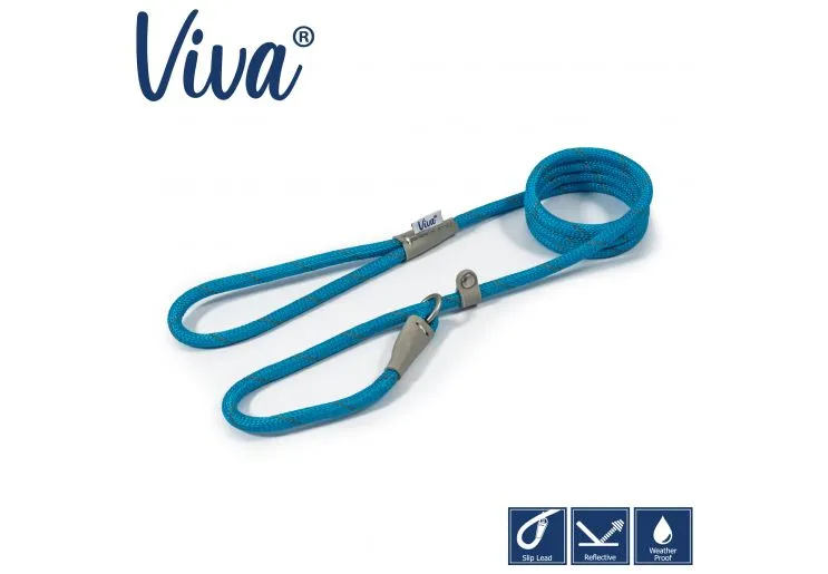 Ancol - Viva Nylon Reflective Rope Slip Lead - Red - 120cm x 12mm (Max50kg)