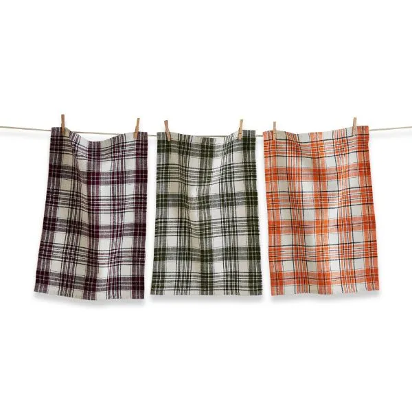 autumn plaid dishtowel
