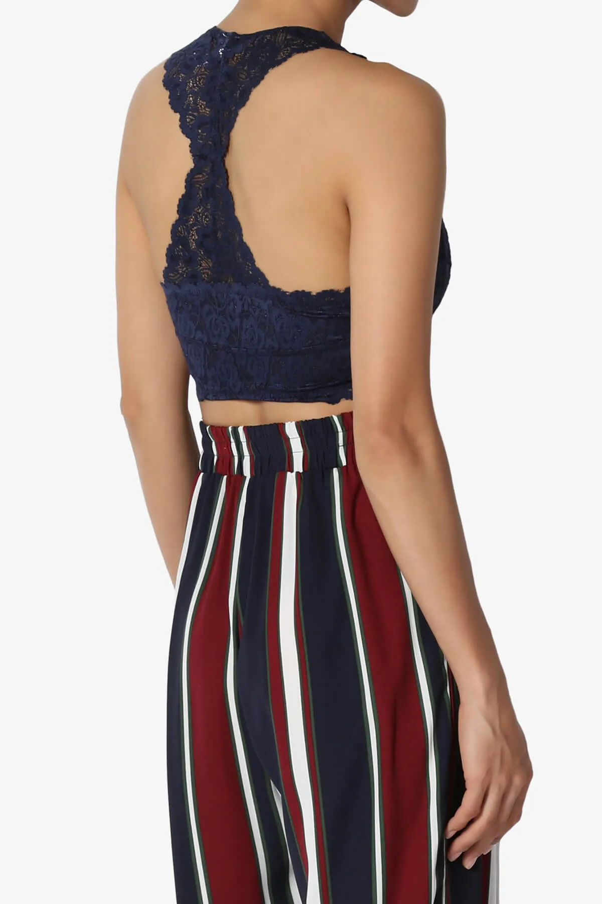 Baja Padded Lace Crop Tank Top PLUS