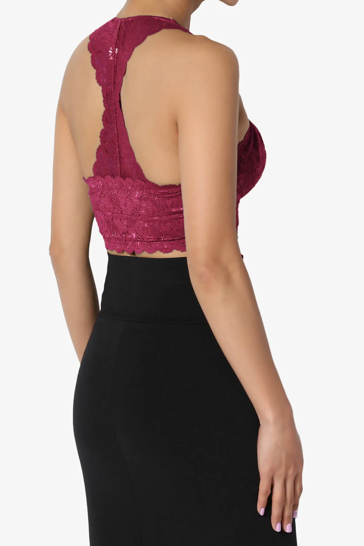Baja Padded Lace Crop Tank Top PLUS