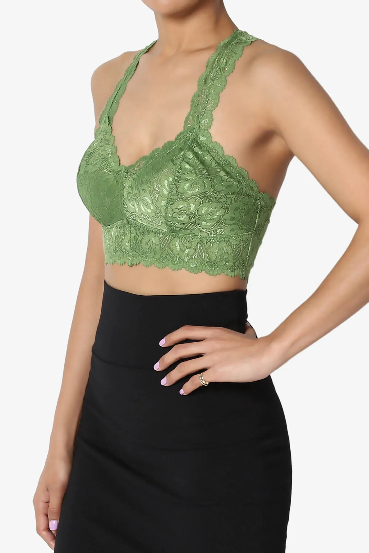 Baja Padded Lace Crop Tank Top PLUS