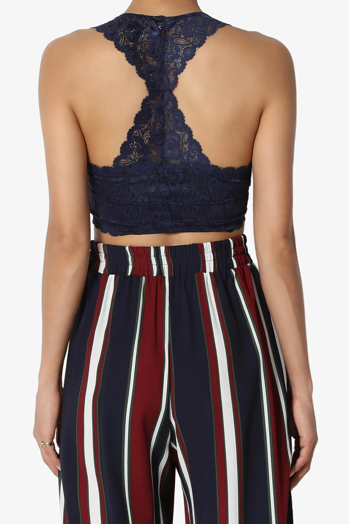 Baja Padded Lace Crop Tank Top PLUS