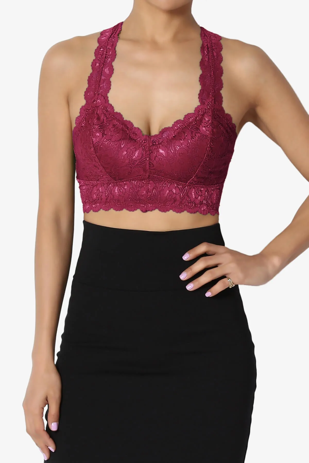 Baja Padded Lace Crop Tank Top PLUS