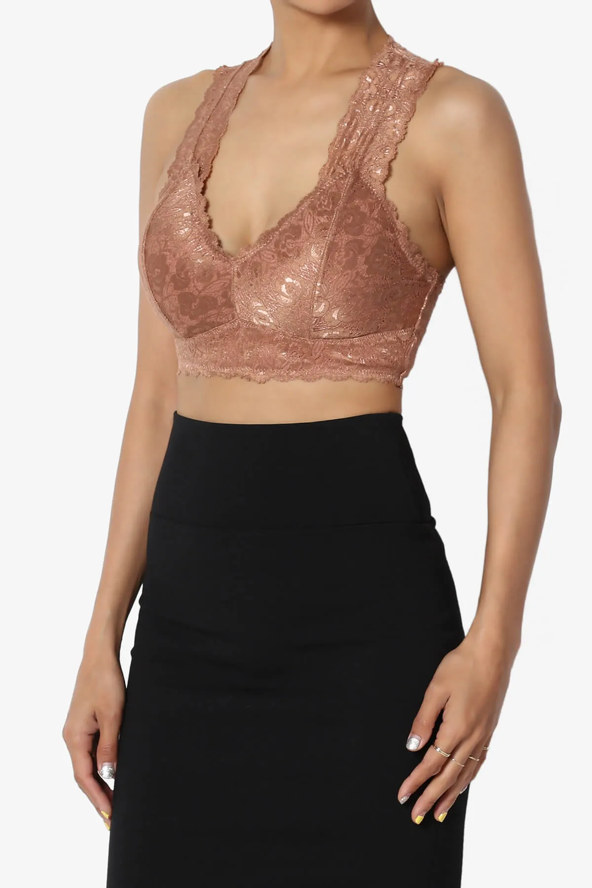 Baja Padded Lace Crop Tank Top PLUS