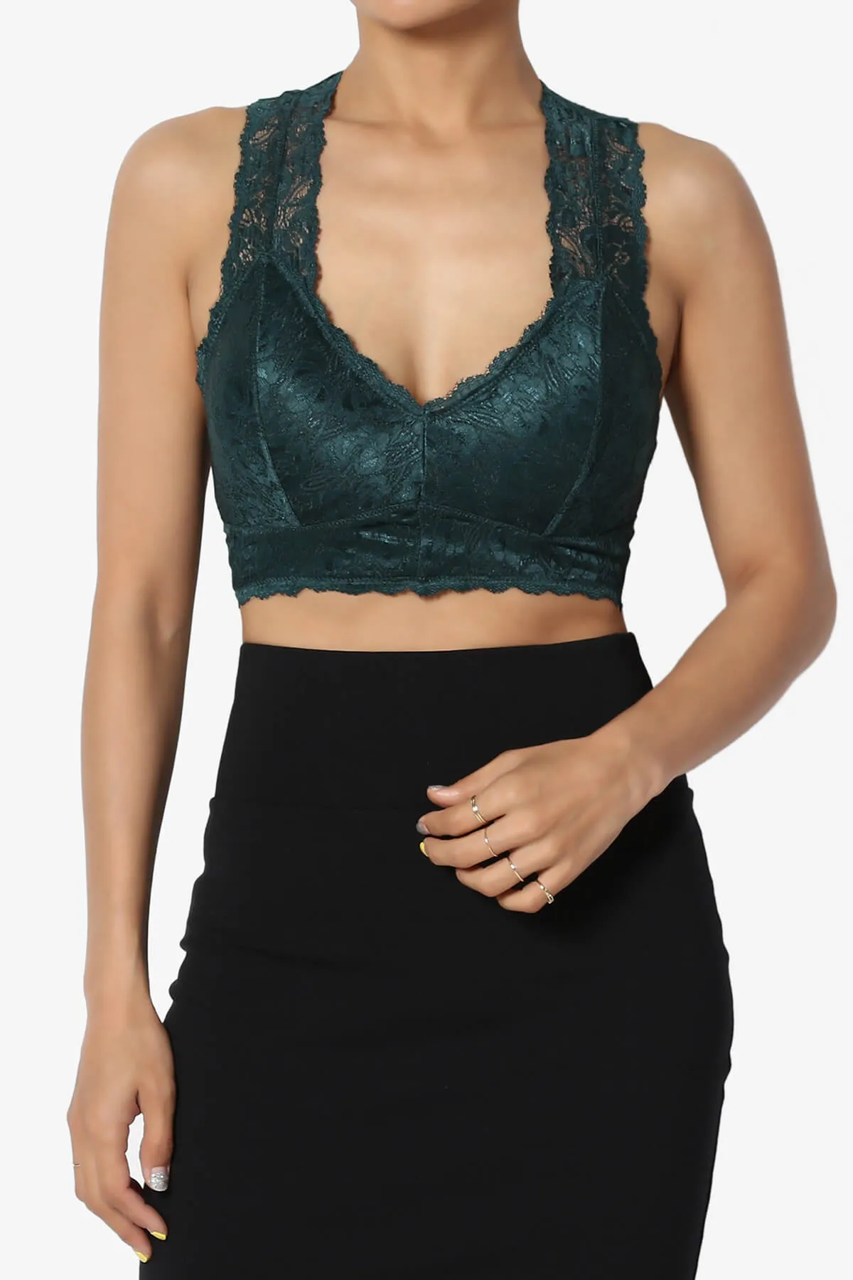 Baja Padded Lace Crop Tank Top PLUS