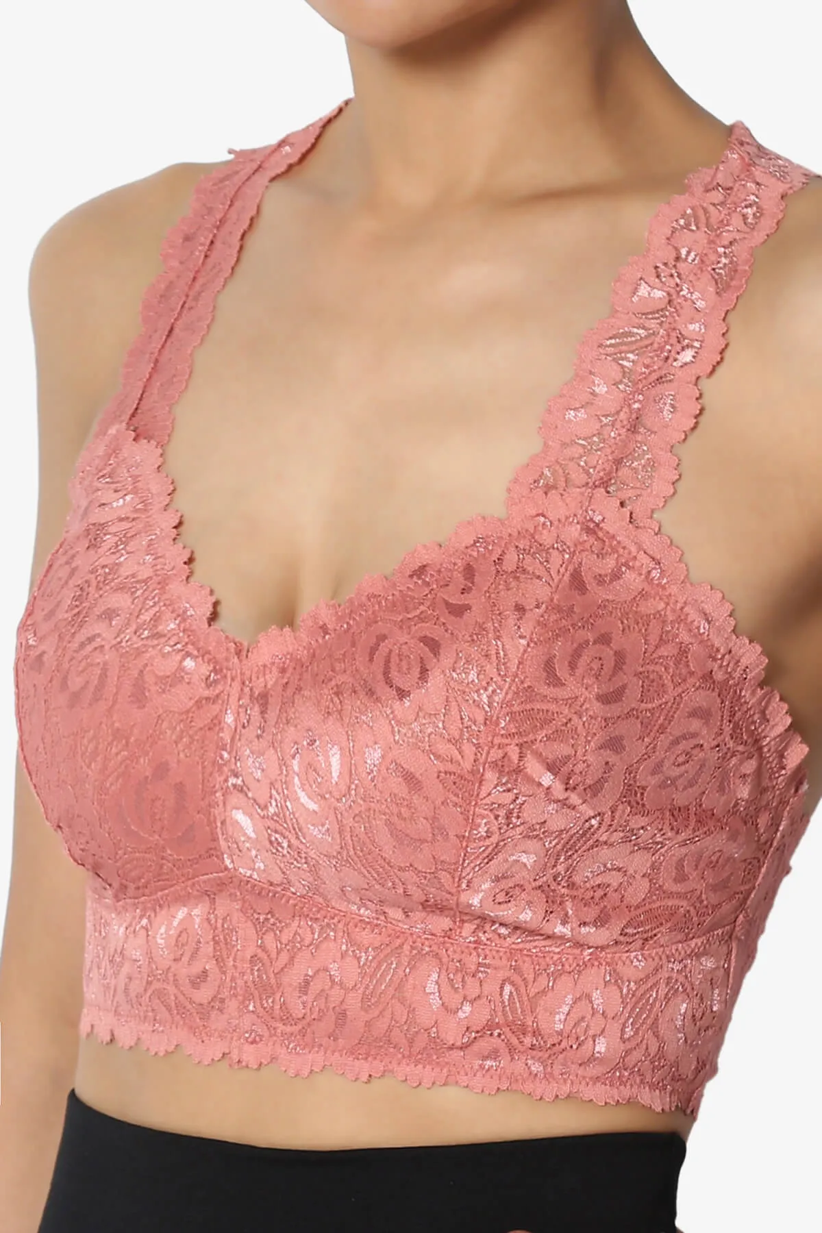 Baja Padded Lace Crop Tank Top PLUS