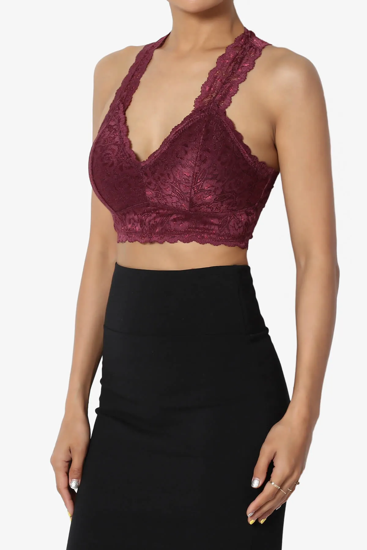 Baja Padded Lace Crop Tank Top PLUS