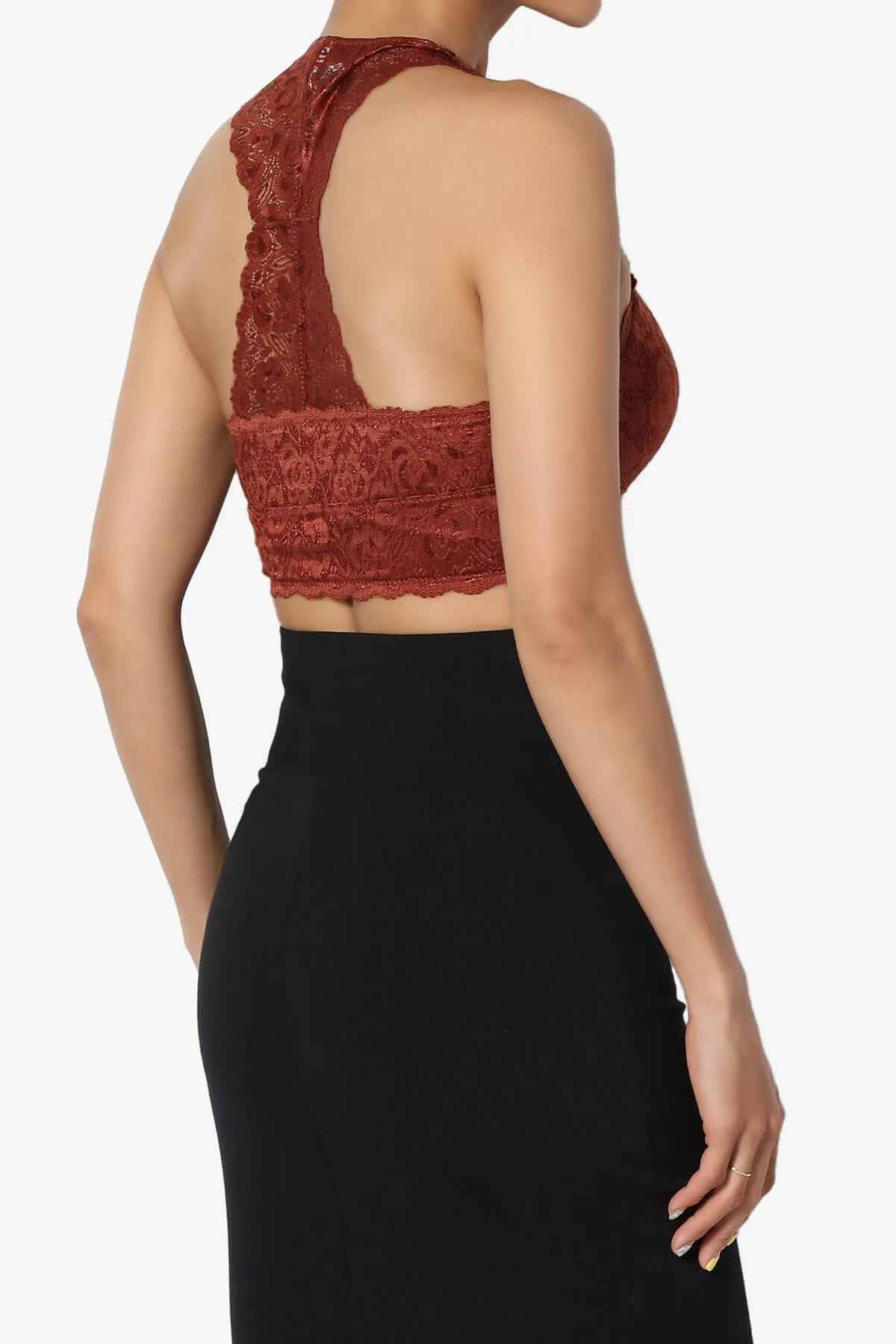 Baja Padded Lace Crop Tank Top PLUS