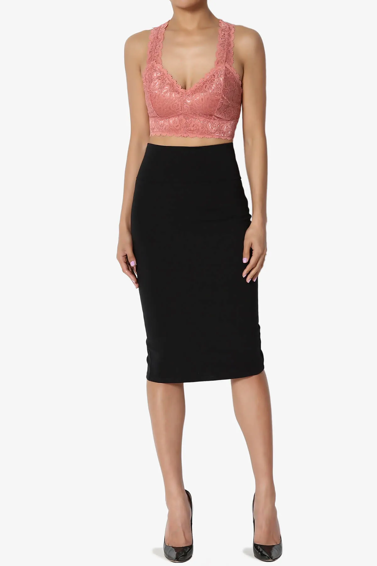 Baja Padded Lace Crop Tank Top PLUS
