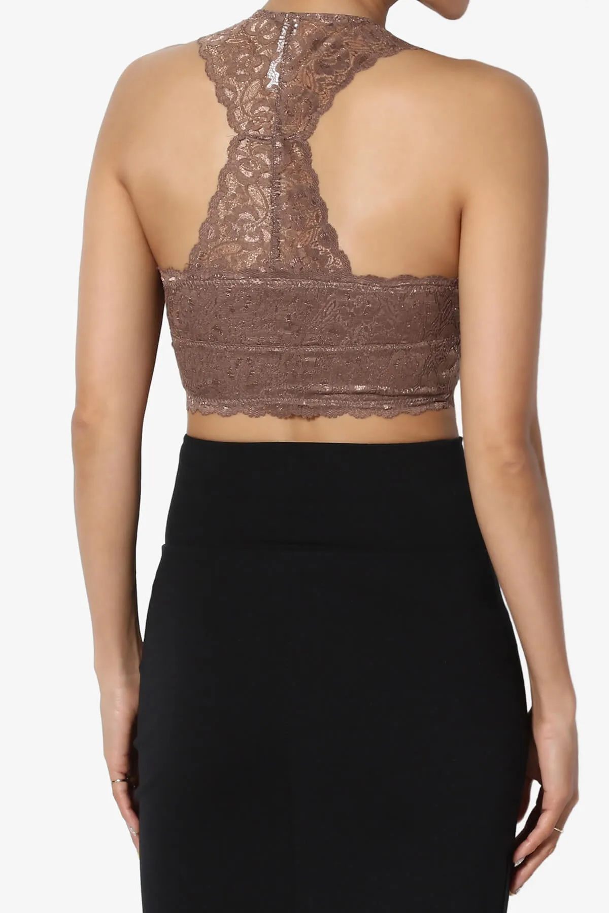 Baja Padded Lace Crop Tank Top PLUS