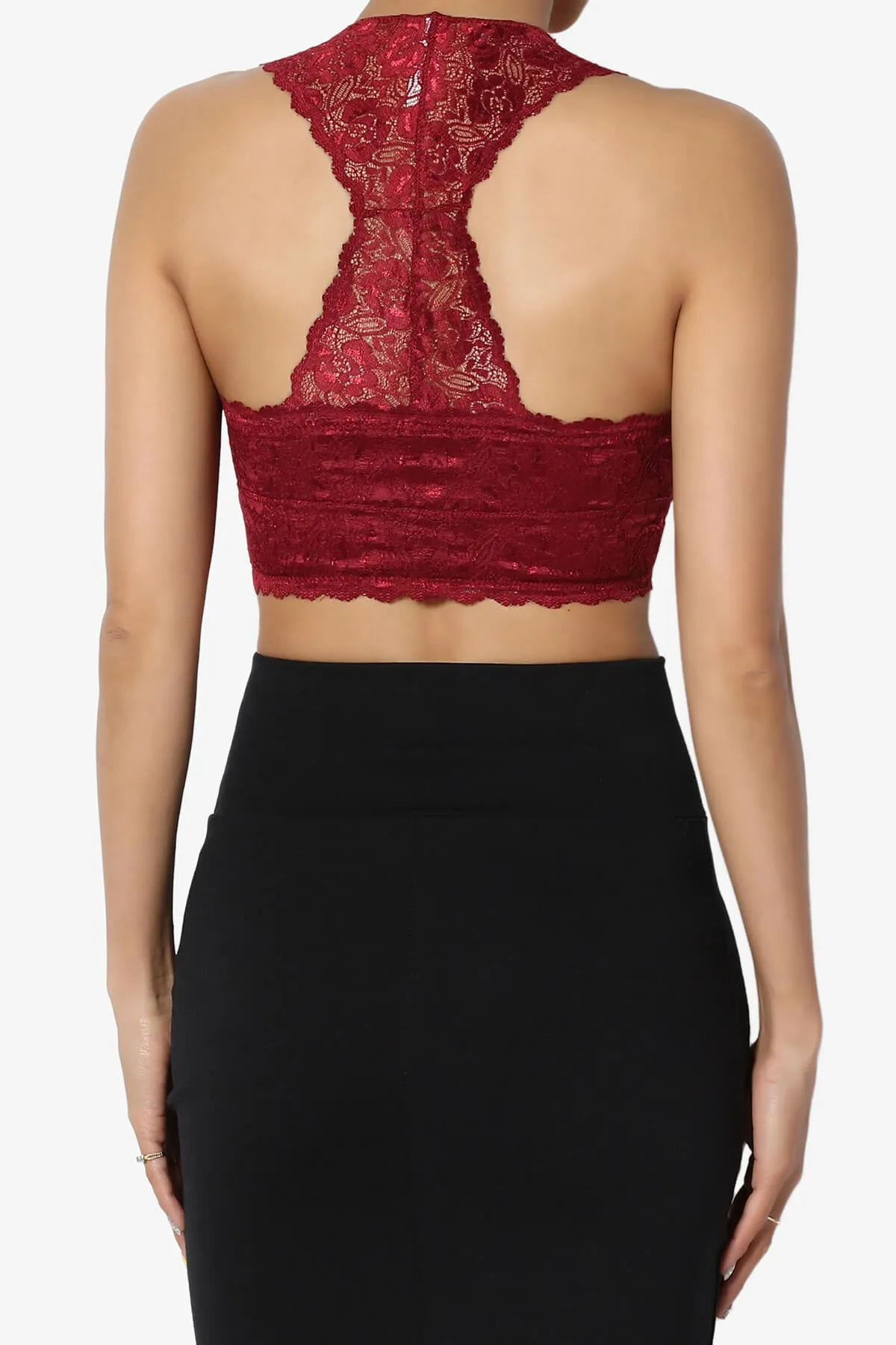 Baja Padded Lace Crop Tank Top PLUS