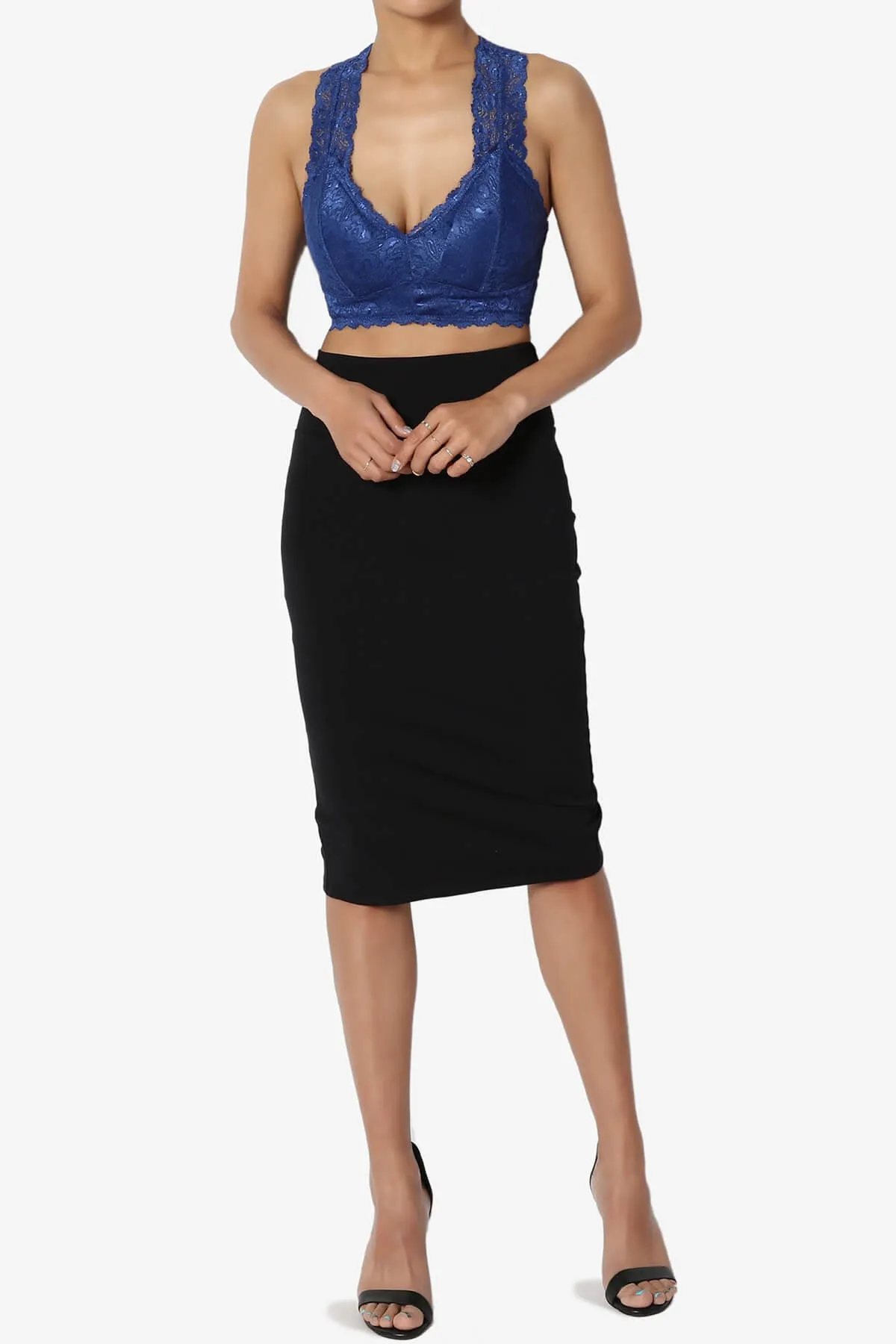Baja Padded Lace Crop Tank Top PLUS