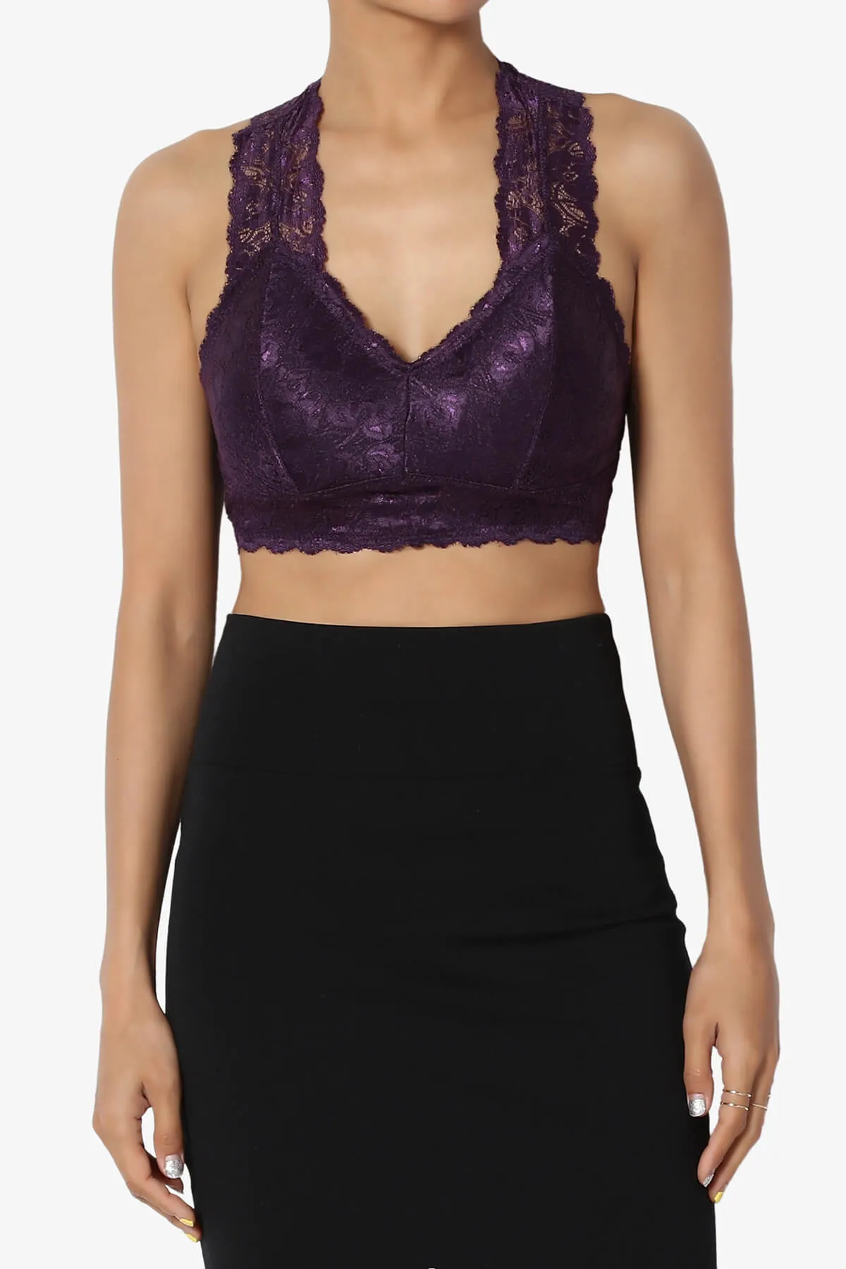 Baja Padded Lace Crop Tank Top PLUS