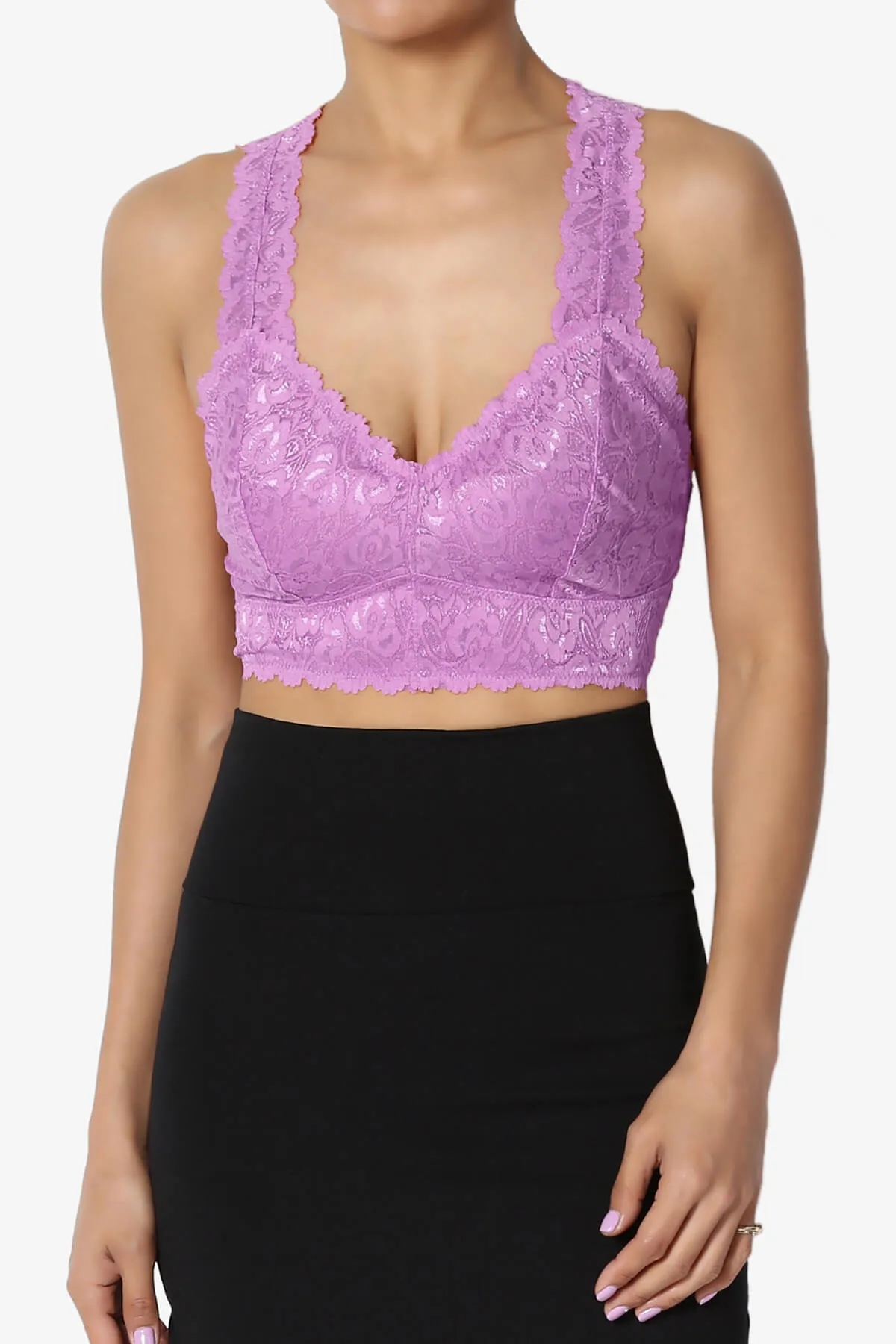 Baja Padded Lace Crop Tank Top PLUS