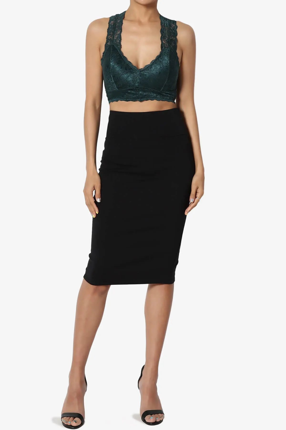 Baja Padded Lace Crop Tank Top PLUS