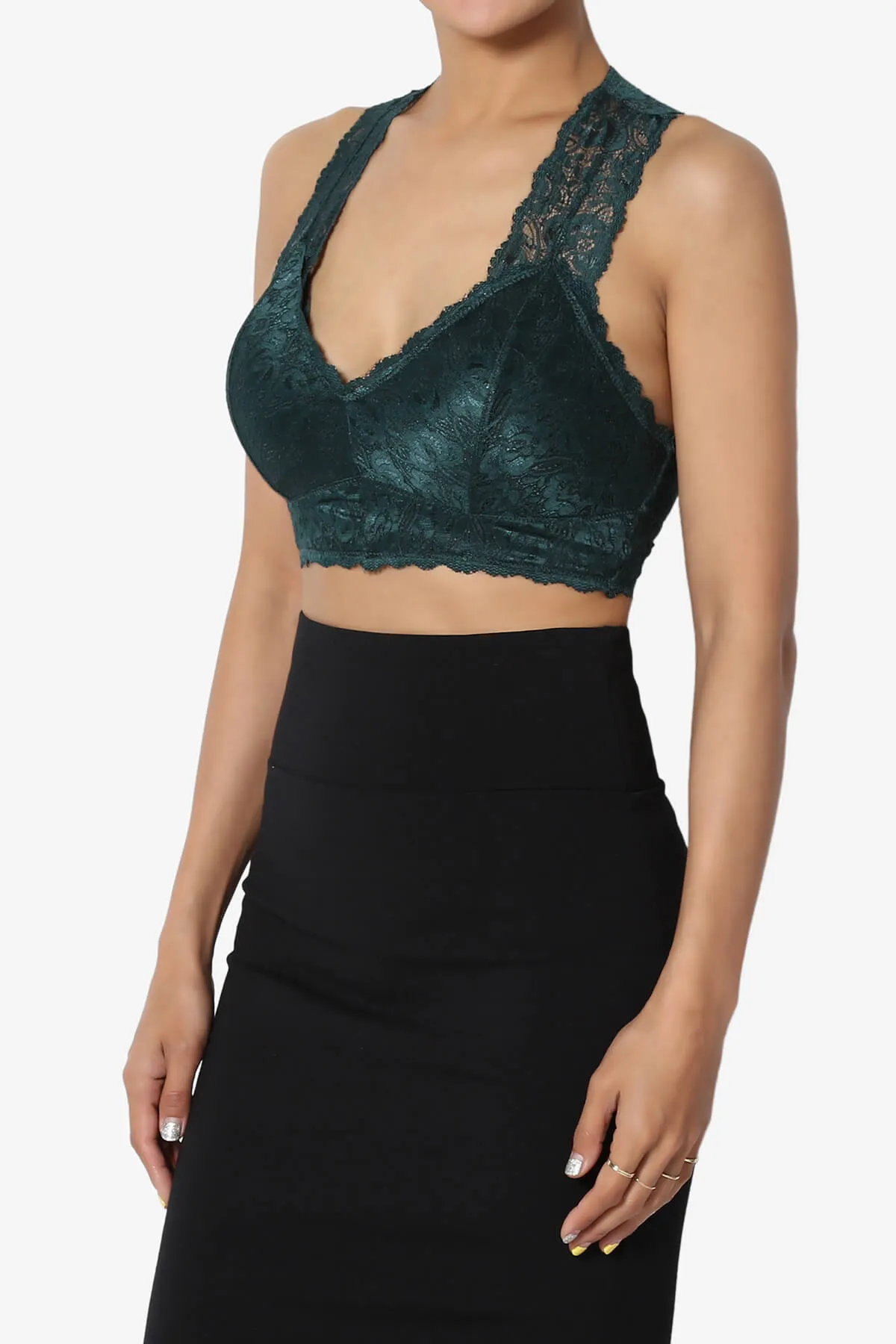 Baja Padded Lace Crop Tank Top PLUS