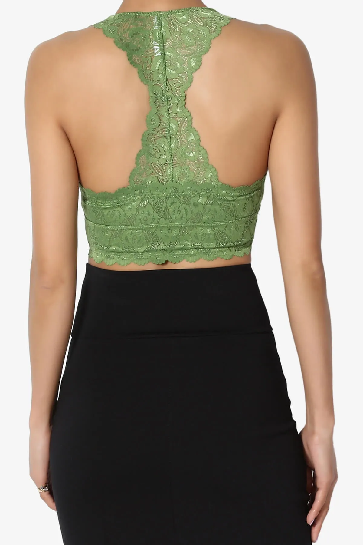 Baja Padded Lace Crop Tank Top PLUS