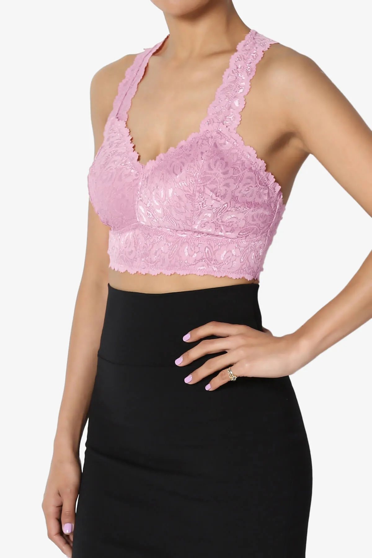 Baja Padded Lace Crop Tank Top PLUS
