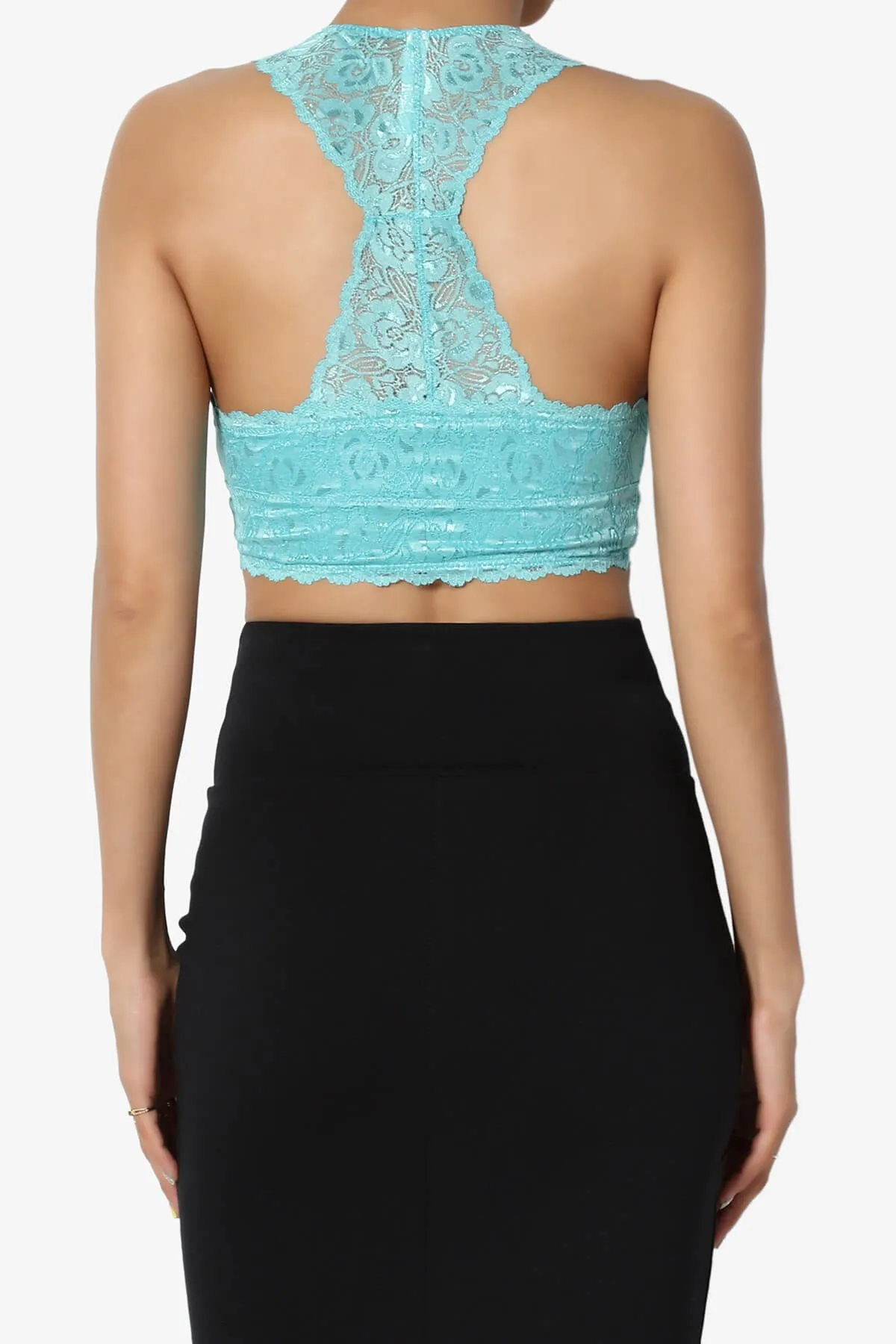 Baja Padded Lace Crop Tank Top PLUS