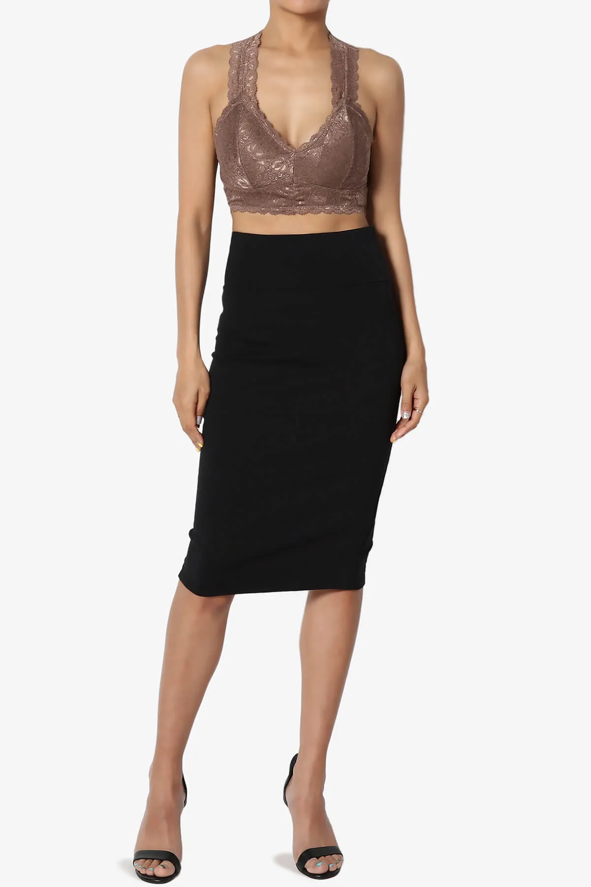 Baja Padded Lace Crop Tank Top PLUS