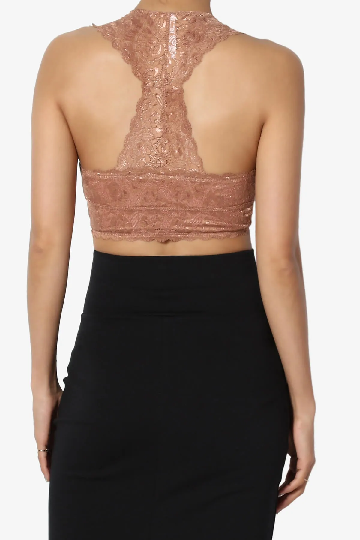Baja Padded Lace Crop Tank Top PLUS