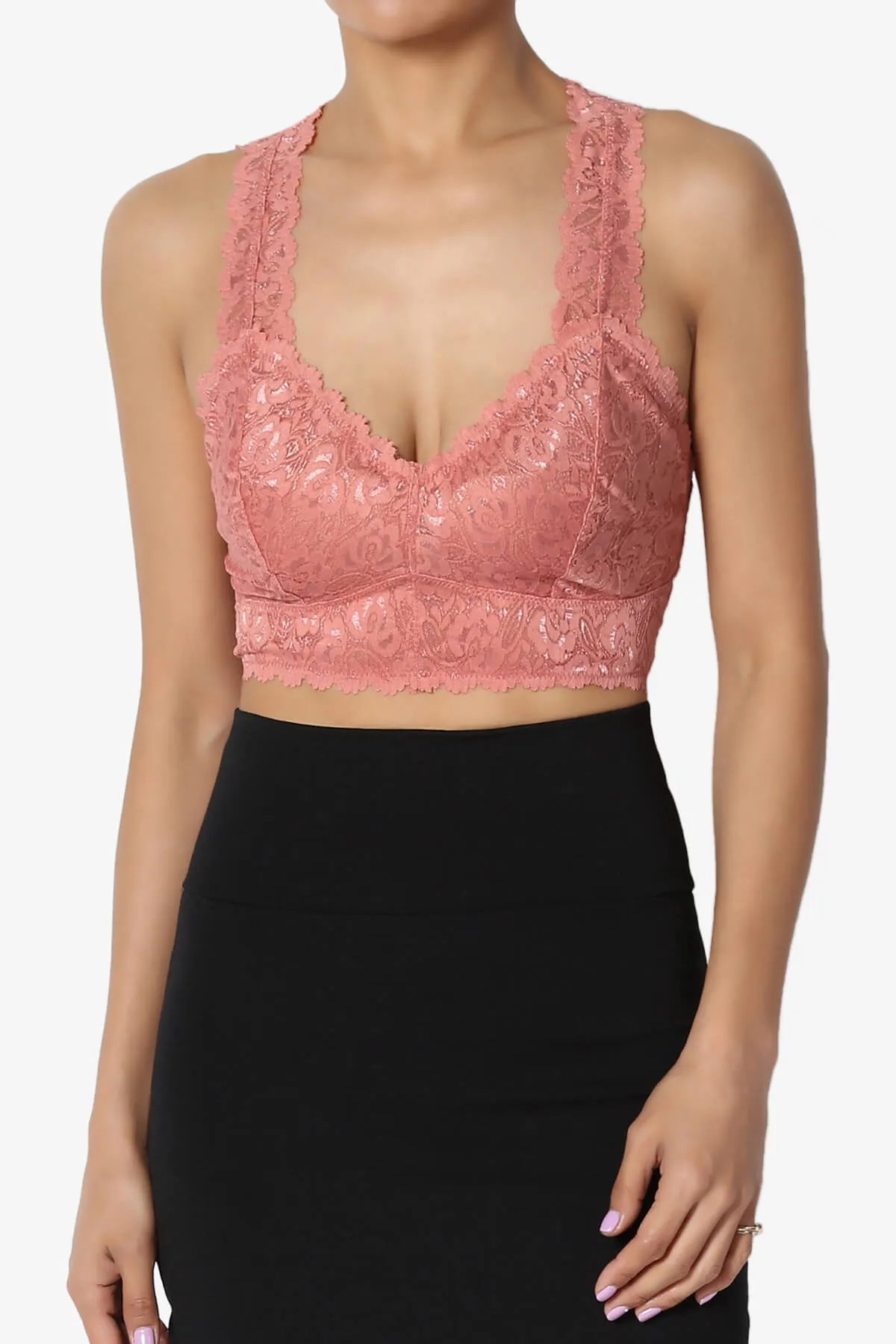 Baja Padded Lace Crop Tank Top PLUS