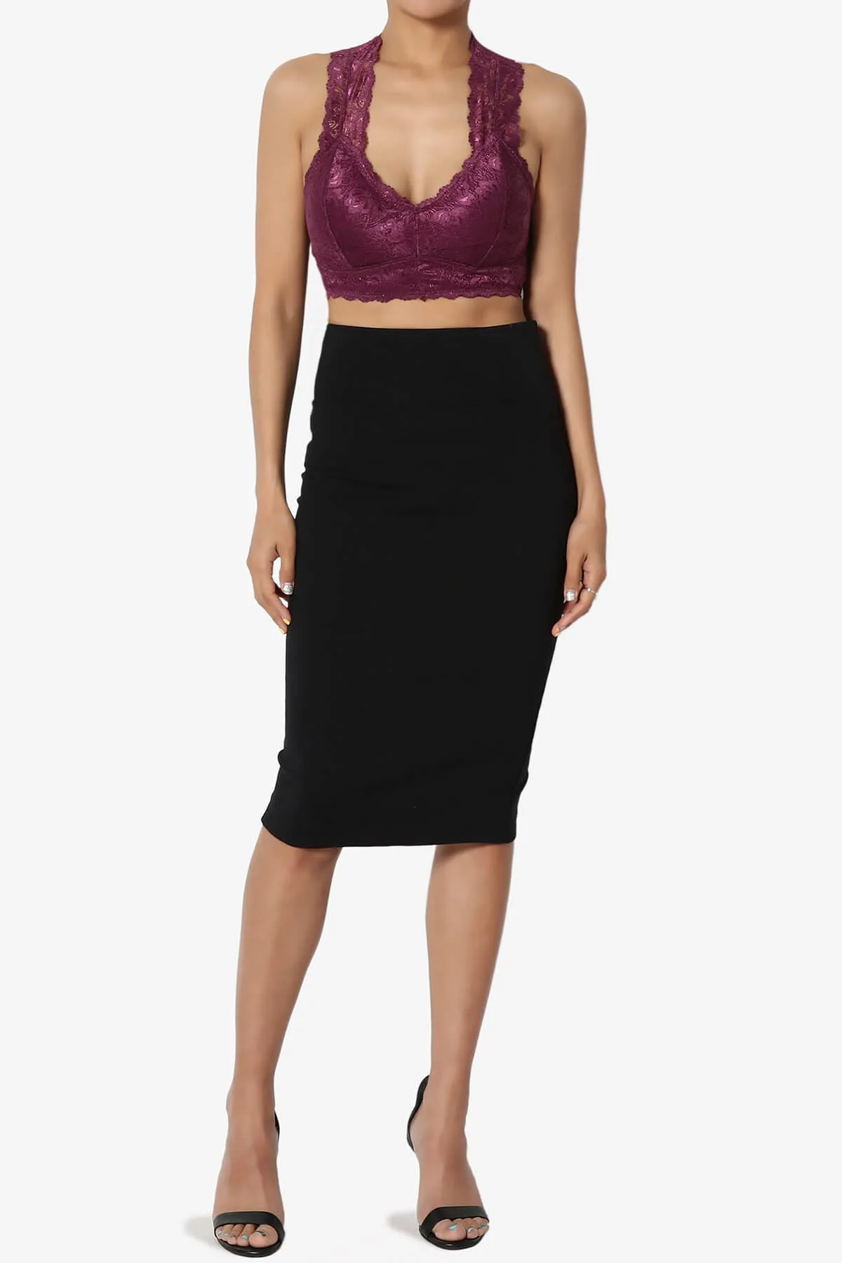 Baja Padded Lace Crop Tank Top PLUS