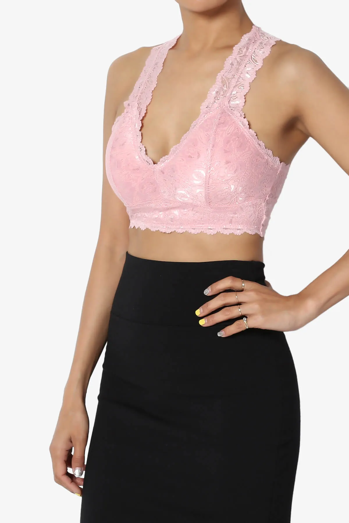 Baja Padded Lace Crop Tank Top PLUS