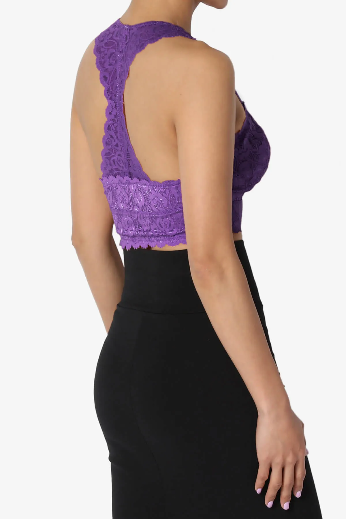 Baja Padded Lace Crop Tank Top PLUS
