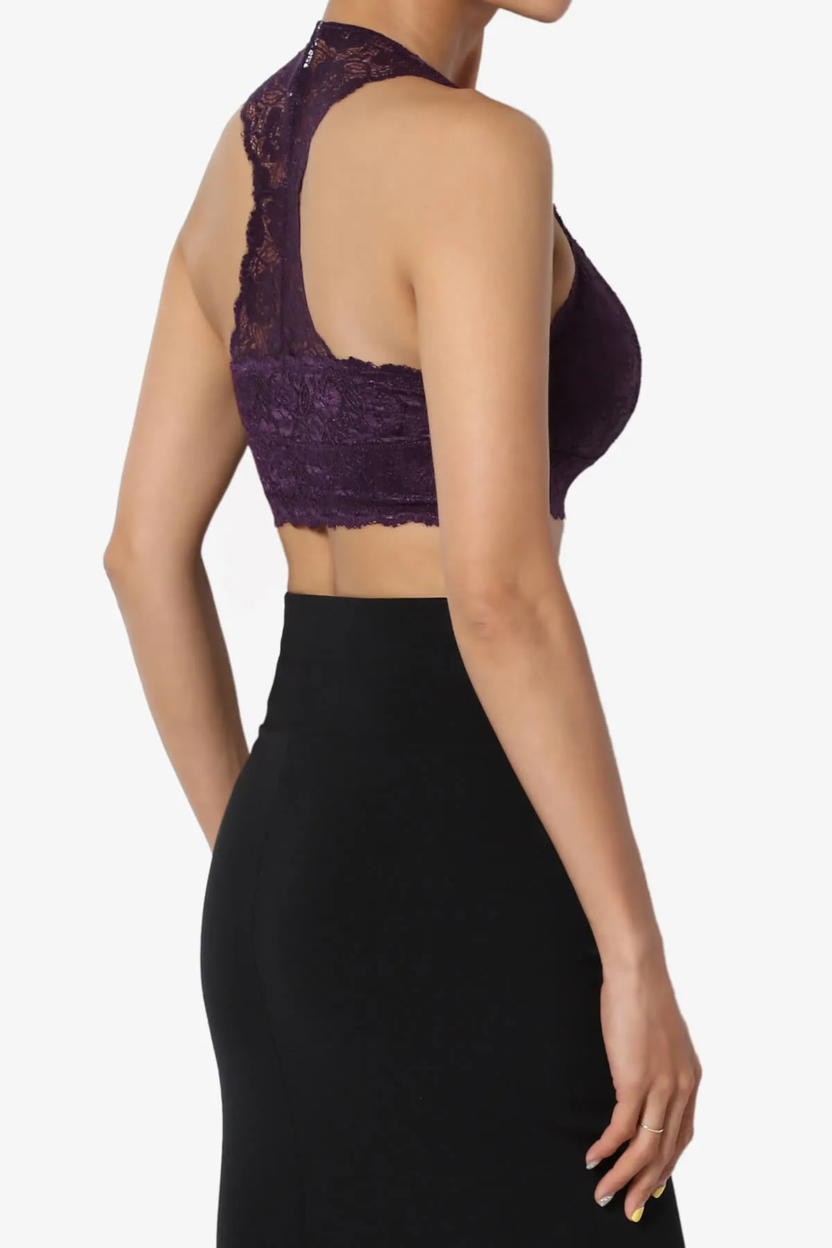 Baja Padded Lace Crop Tank Top PLUS